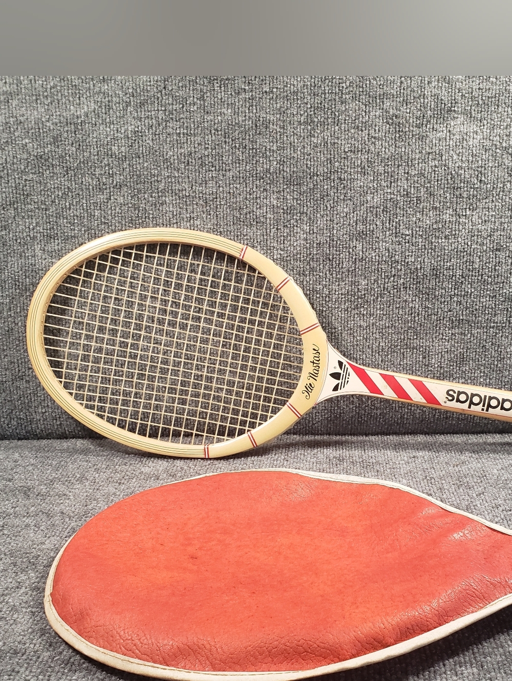 Vintage Adidas Llie Nastase ADS 040 Wooden Tennis Racket Grip M4 1/2” EUC